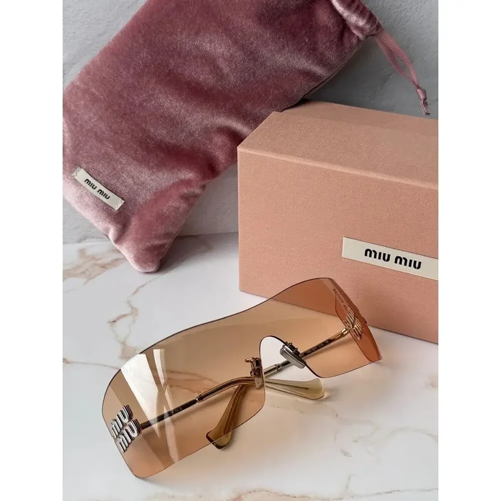 NEW!!! Miu Miu MUB53S 1BC80Y Orange Mirror Sunglasses Authentic